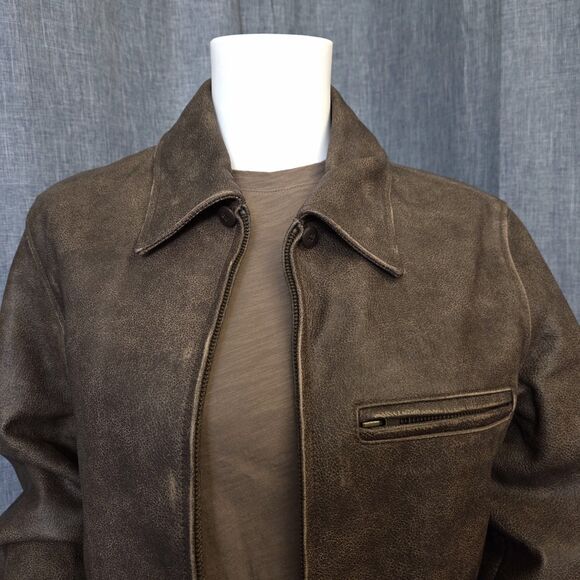 RARE LL BEAN Leather Aviator Jacket Women’s MP Brown Removable Sherpa Collar - Picture 9 of 16